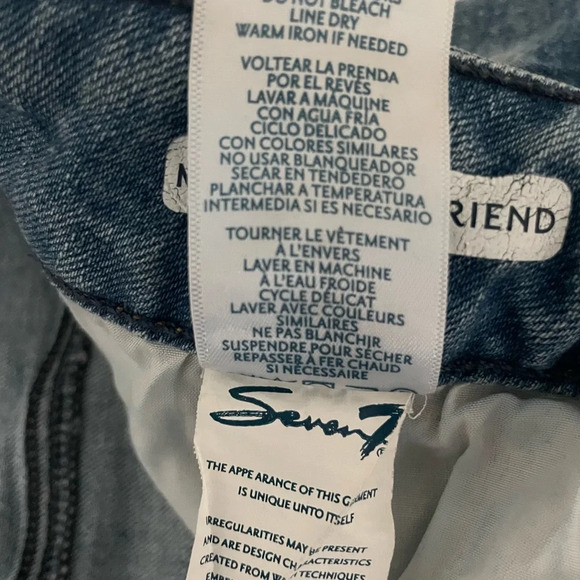 7 Seven Marilyn Boyfriend High Rise Hem Denim Blue Jeans Size 16 16W - Picture 8 of 11